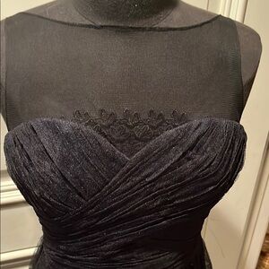 Elegant  Monique Lauauiller 
 Black  lace and sheer gown